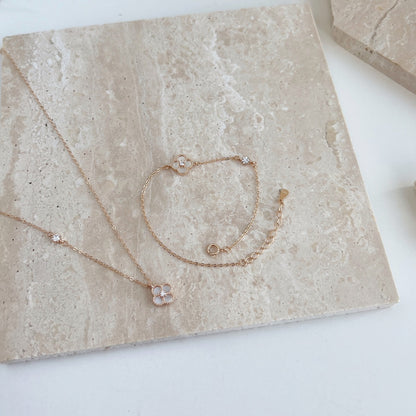 Sterling Silver Adjustable Four Sections Mother of Pearl Bracelet - HK Jewels