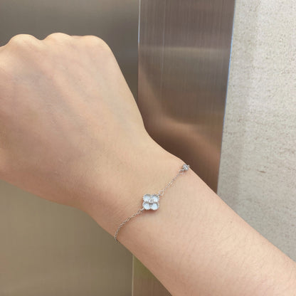 Sterling Silver Adjustable Four Sections Mother of Pearl Bracelet - HK Jewels