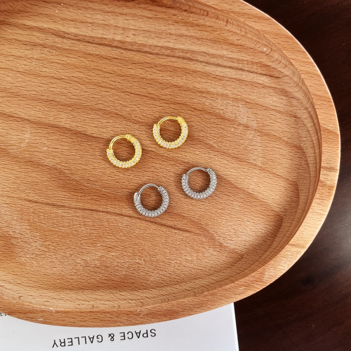 Sterling Silver Micropave Huggie Hoop Earrings - HK Jewels