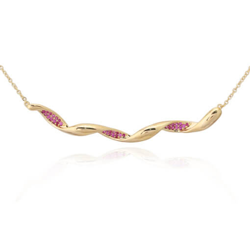Ribbon Twist Bar Necklace - HK Jewels