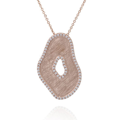 Brushed Blot Shape Pendant - HK Jewels