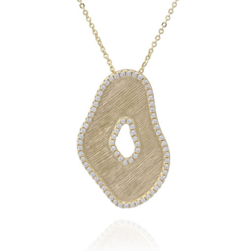 Brushed Blot Shape Pendant - HK Jewels