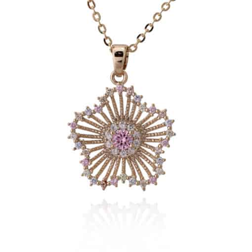 CZ Fan Flower Pendant - HK Jewels