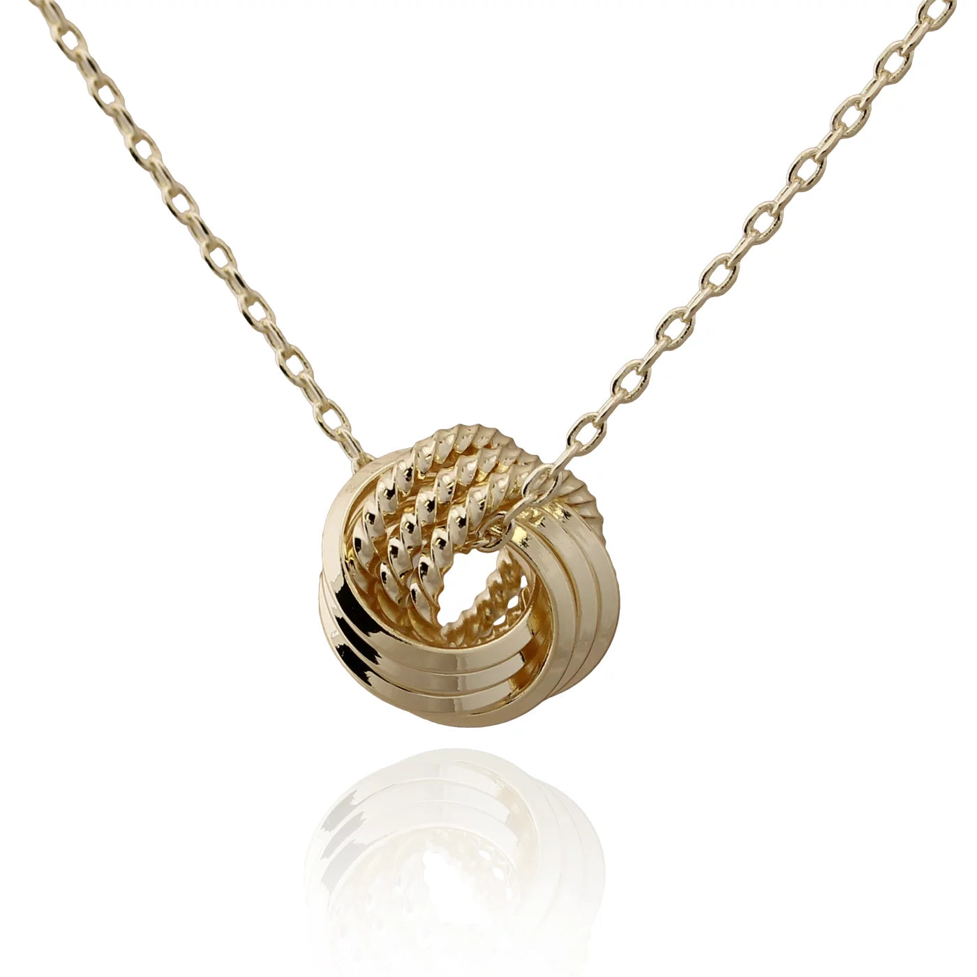 Gold Plated Mini Twisted Knot Pendant - HK Jewels