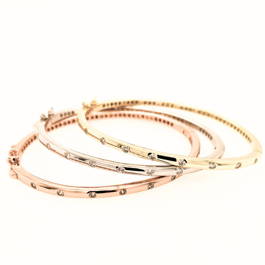 Sterling Silver CZ Bangle Bracelet - HK Jewels