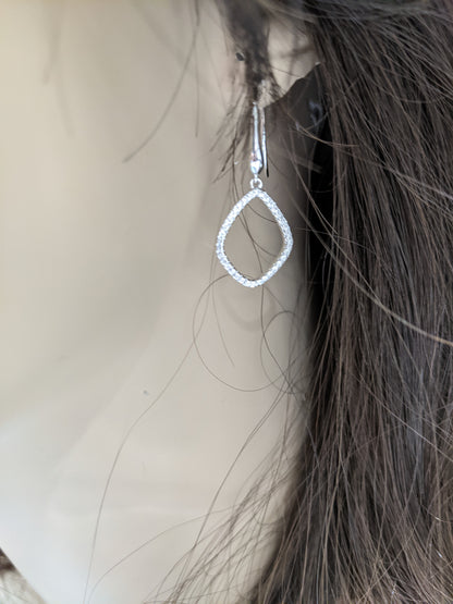Sterling Silver CZ Small Teardrop Earring - HK Jewels
