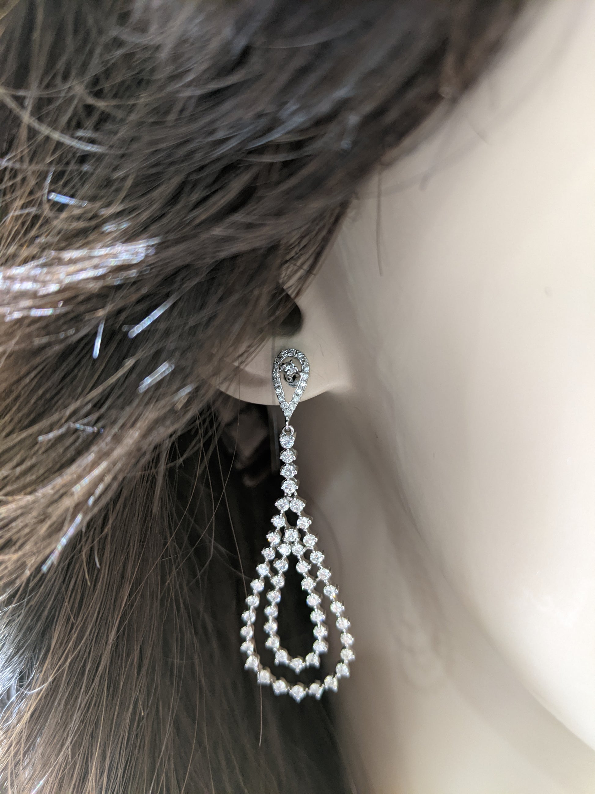 14K Gold And Diamond Double Teardrop Earring - HK Jewels