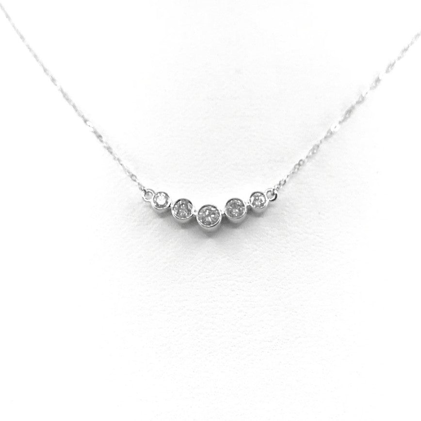 White Gold Diamond Necklace - HK Jewels