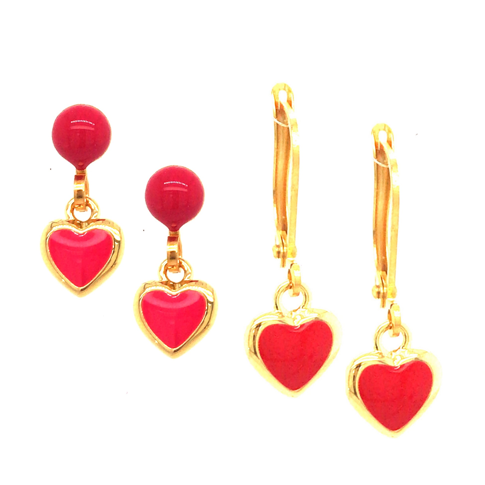 Surgical Steel Tiny Solid Enamel Heart Earring - HK Jewels