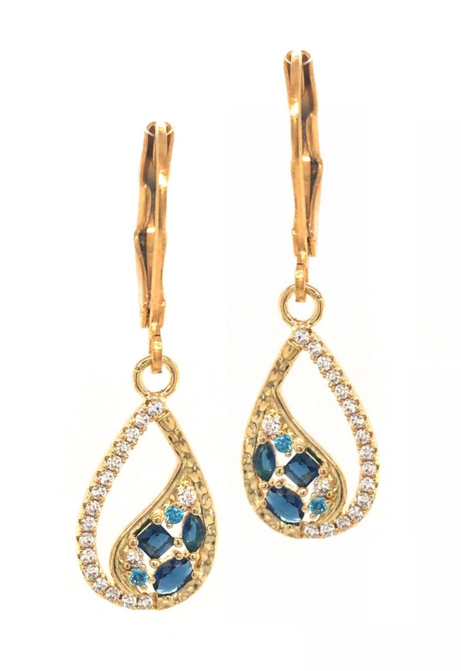 Surgical Steel Blue Saratoga Teardrop Earring - HK Jewels