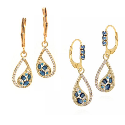 Surgical Steel Blue Saratoga Teardrop Earring - HK Jewels