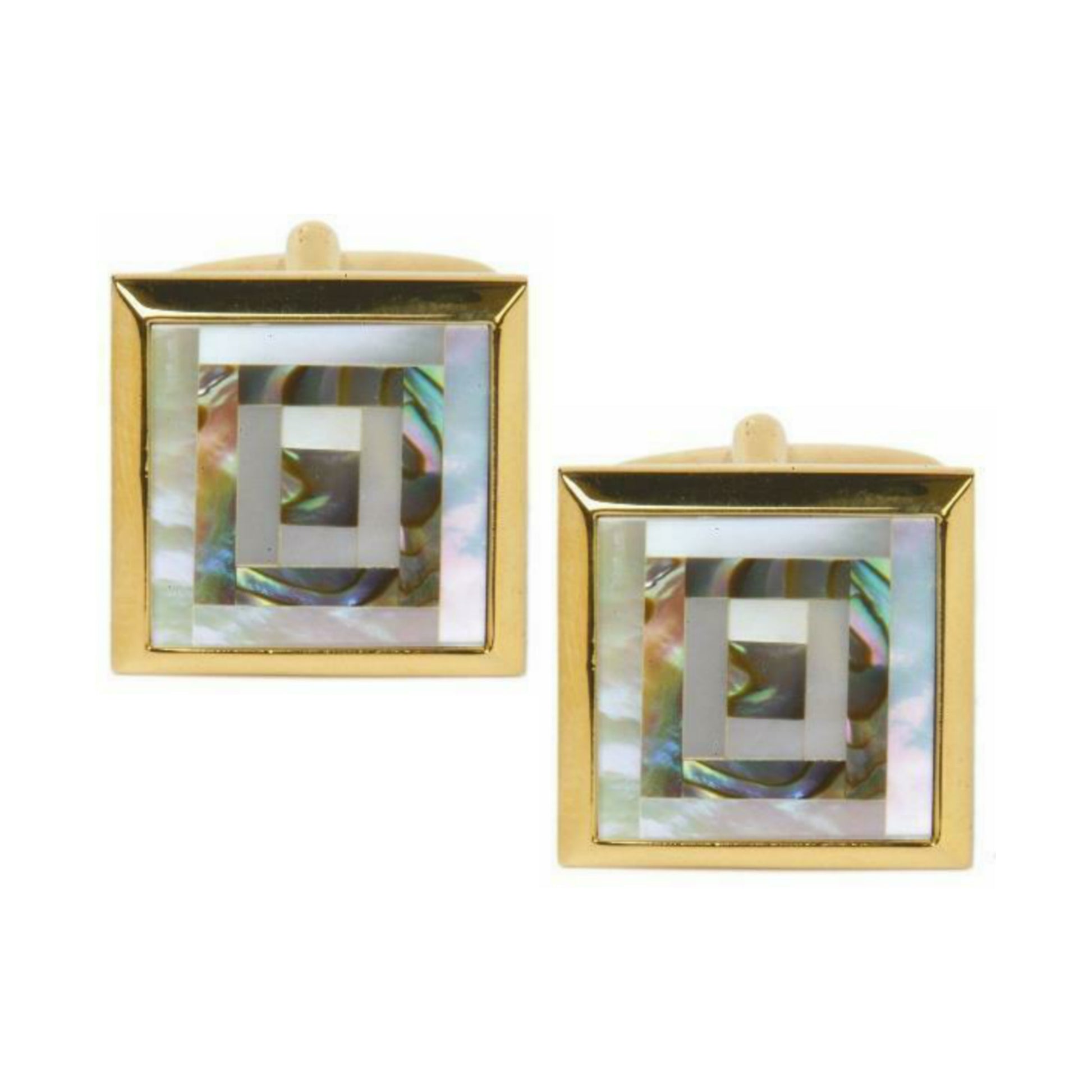 Paua Shell Square Gold Plated Cufflinks - HK Jewels