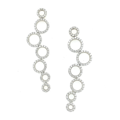 Sterling Silver CZ Circles Earring - HK Jewels