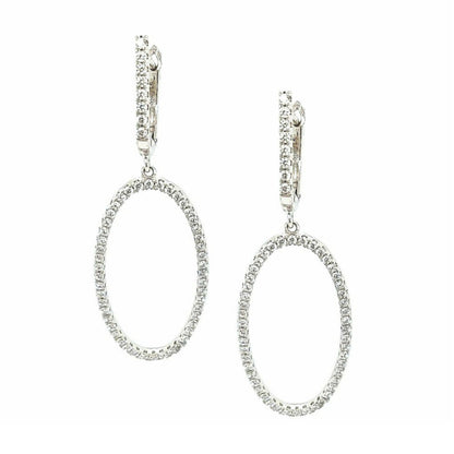 Sterling Silver CZ Oval Earring - HK Jewels