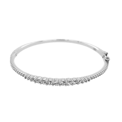 Sterling Silver CZ Bangle Bracelet - HK Jewels