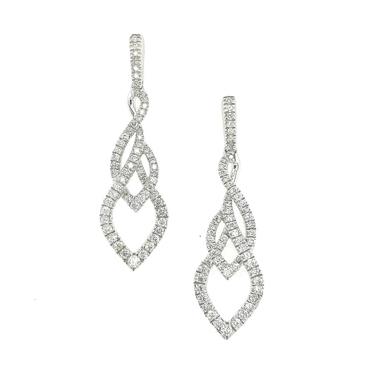 14K Gold and Diamond Braided Earring - HK Jewels