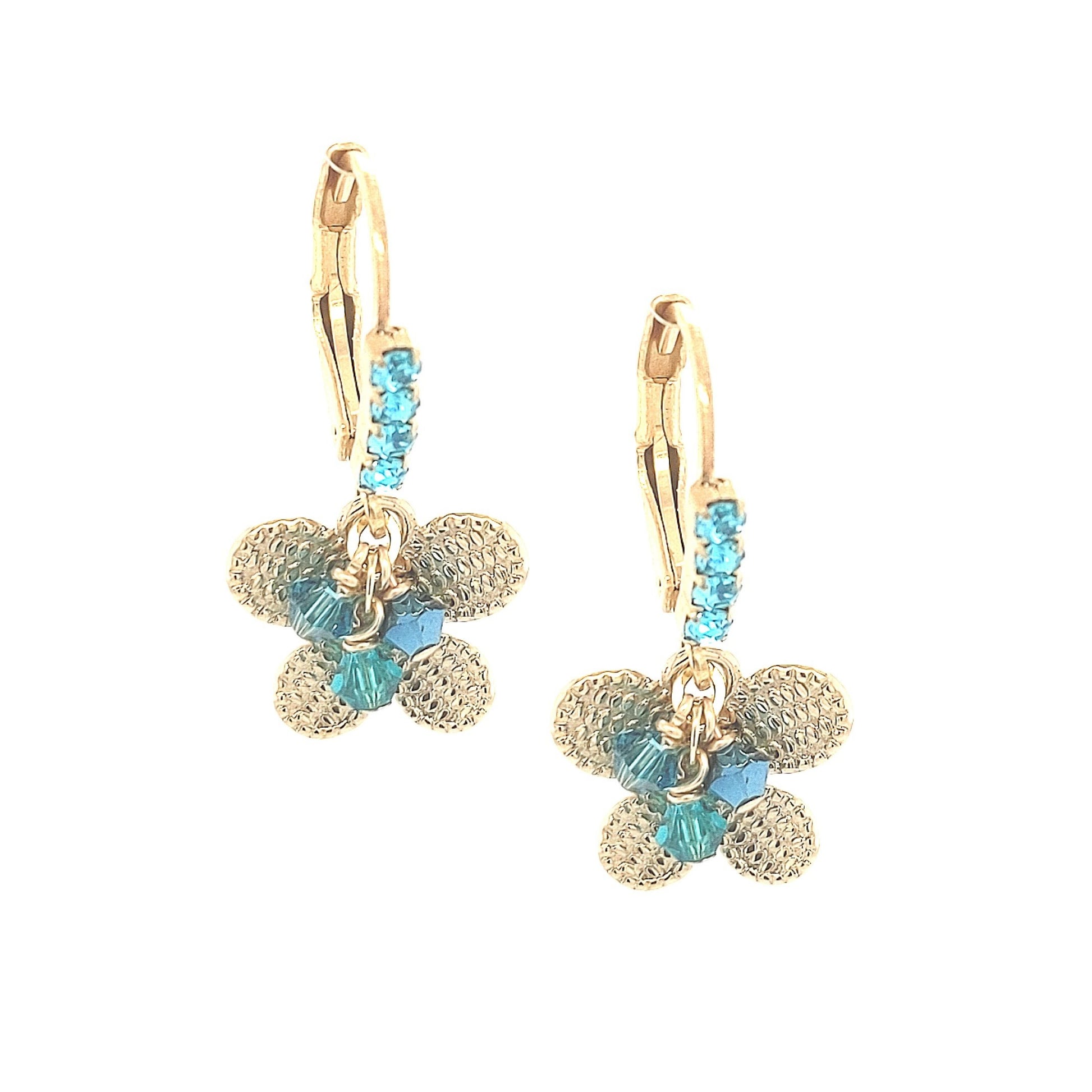 Surgical Steel Butterfly With Colored Crystals - HK Jewels