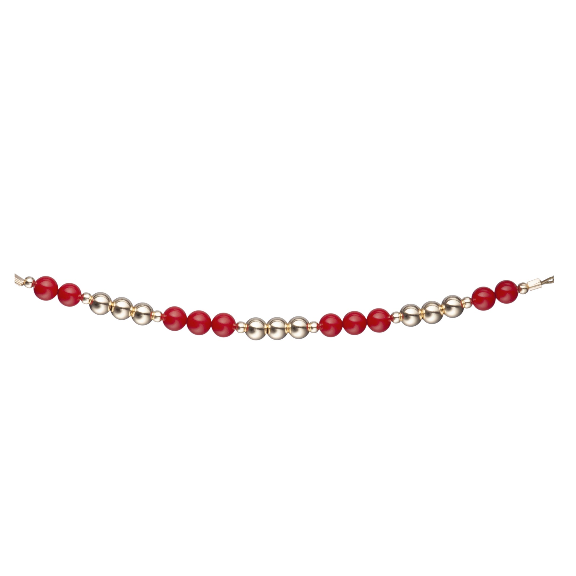 Gold Filled and Red Beads Children's Bracelet - HK Jewels