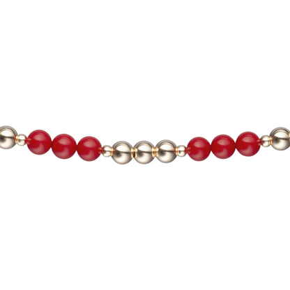 Gold Filled and Red Beads Children's Bracelet - HK Jewels