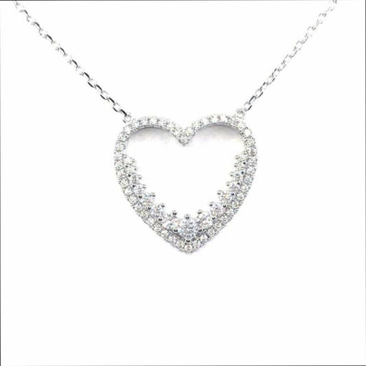 Sterling Silver Heart Necklace - HK Jewels