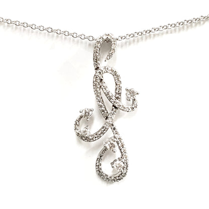White Gold Diamond Twist Pendant - HK Jewels