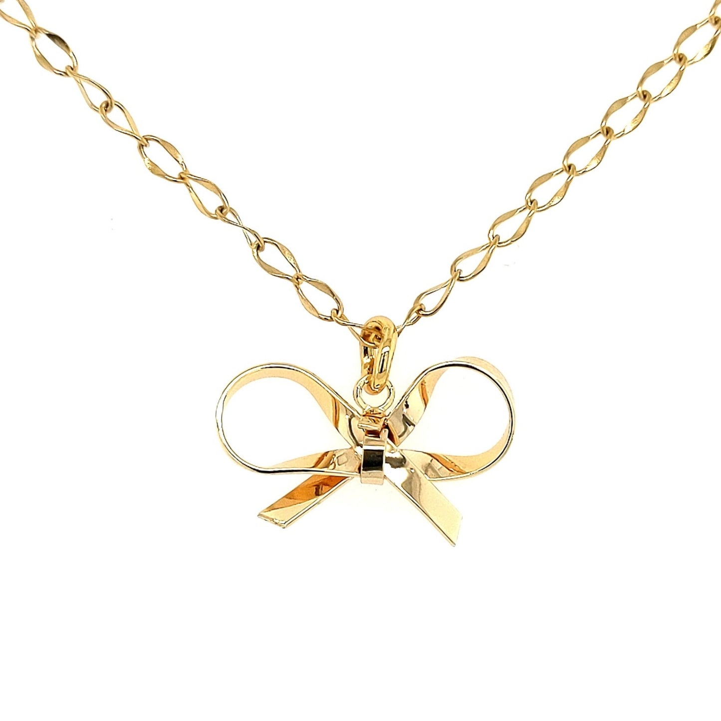 Gold Plated Small Bow Necklace - HK Jewels