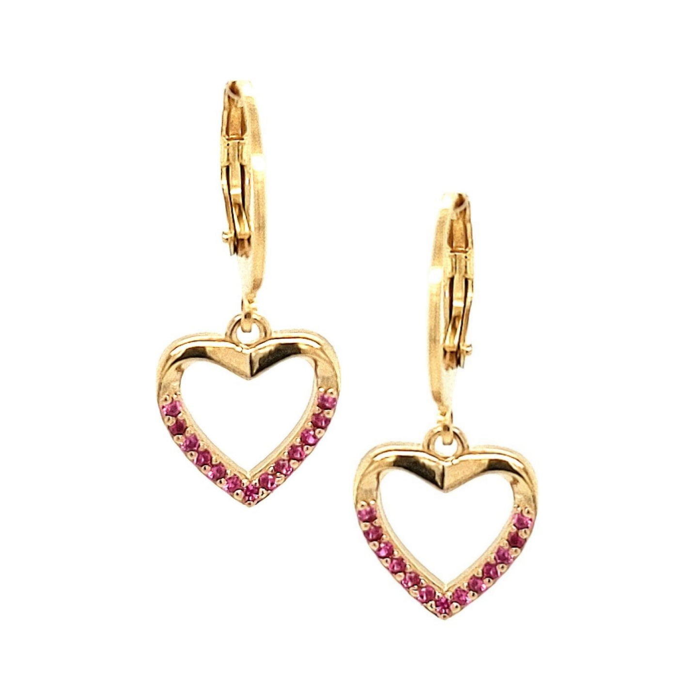 Surgical Steel Medium Open Heart And CZ Earring - HK Jewels