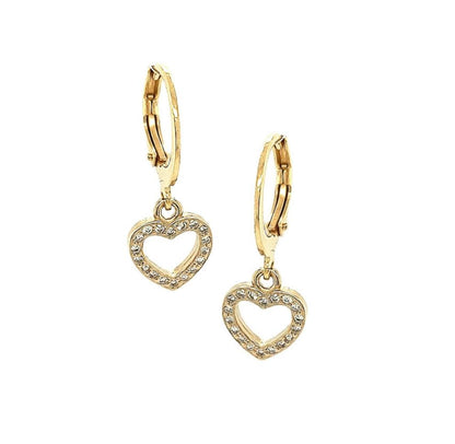 Surgical Steel Small Open CZ Heart Earring - HK Jewels