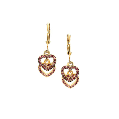 Surgical Steel Double Open Small Double CZ Heart Earring - HK Jewels