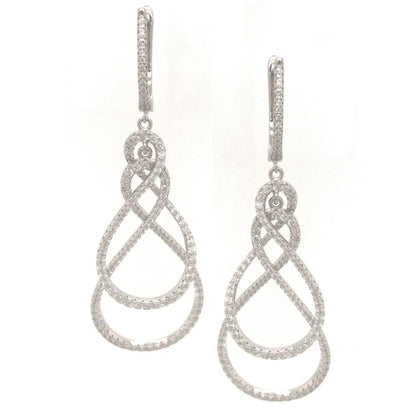 Sterling Silver Long Twisted Earring - HK Jewels