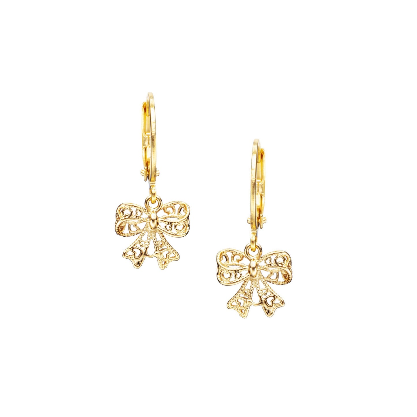 Surgical Steel Gold Plated Bow Earrings - HK Jewels