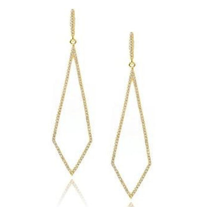 Sterling Silver Kite-Shaped Earrings - HK Jewels