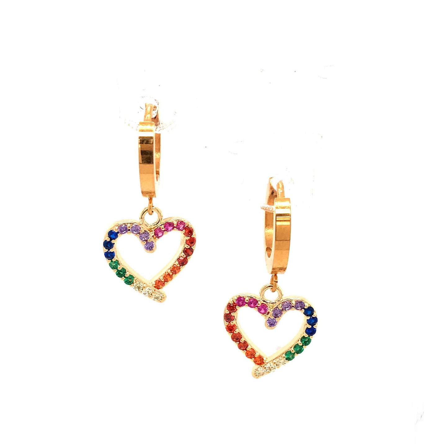 Surgical Steel Rainbow Heart Earrings - HK Jewels