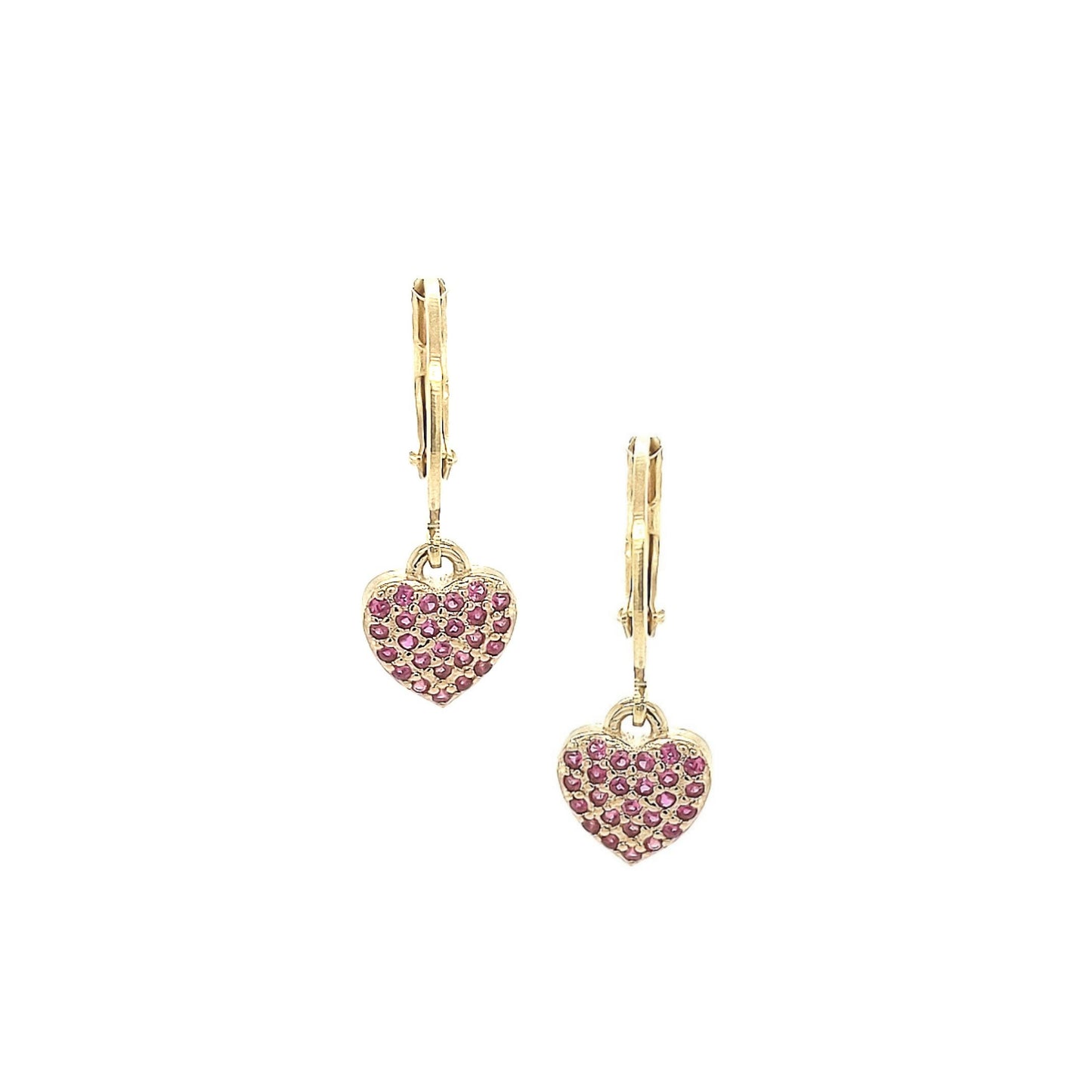 Surgical Steel Heart And CZ Earrings - HK Jewels