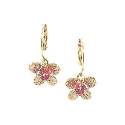 Surgical Steel Butterfly And Color Stone Earrings - HK Jewels