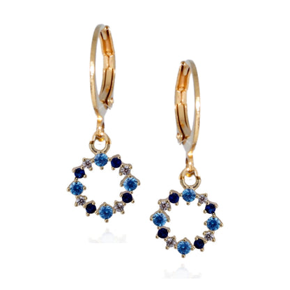 Blue Polka Dot Circle Earring - HK Jewels
