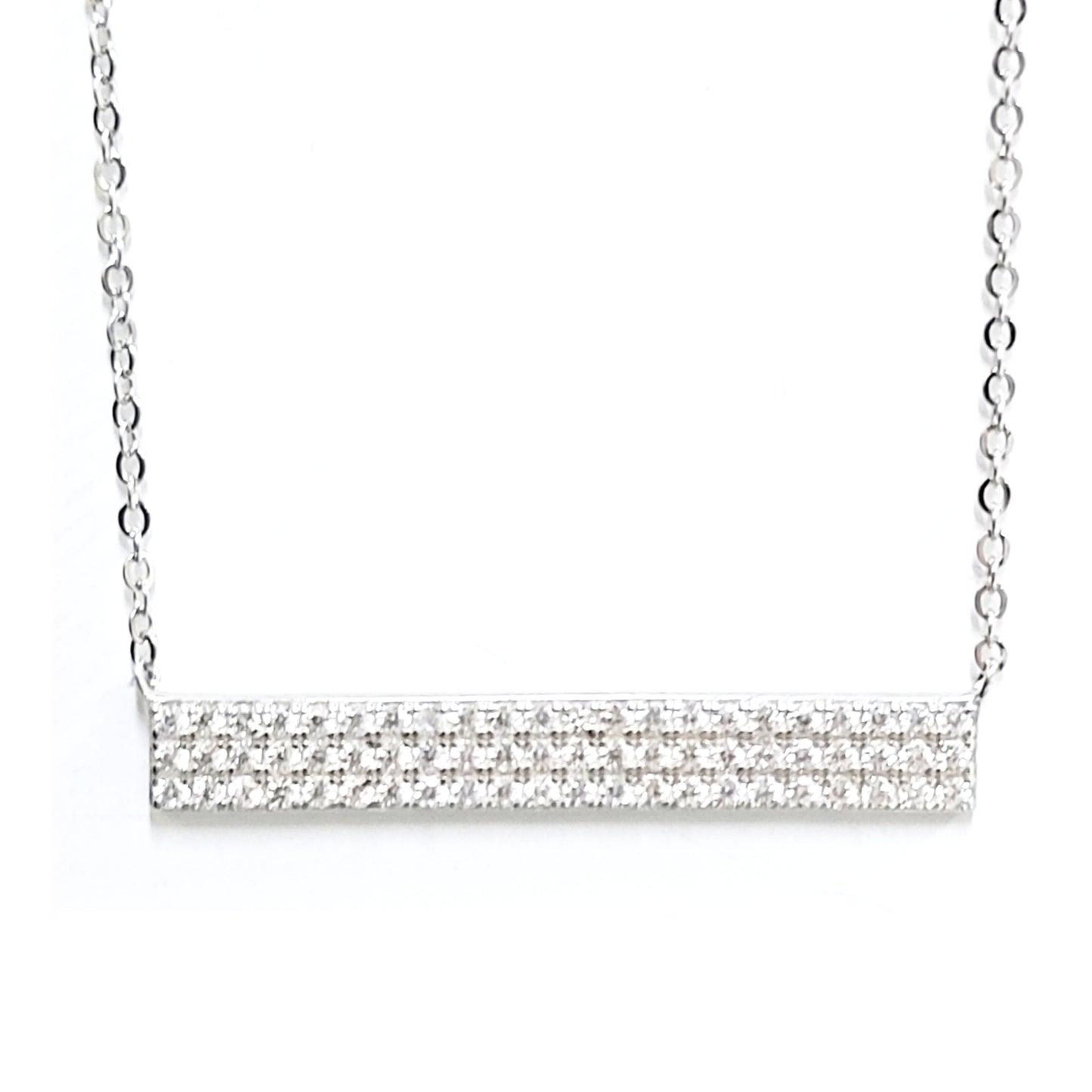 Three Row Diamond Bar Necklace - HK Jewels