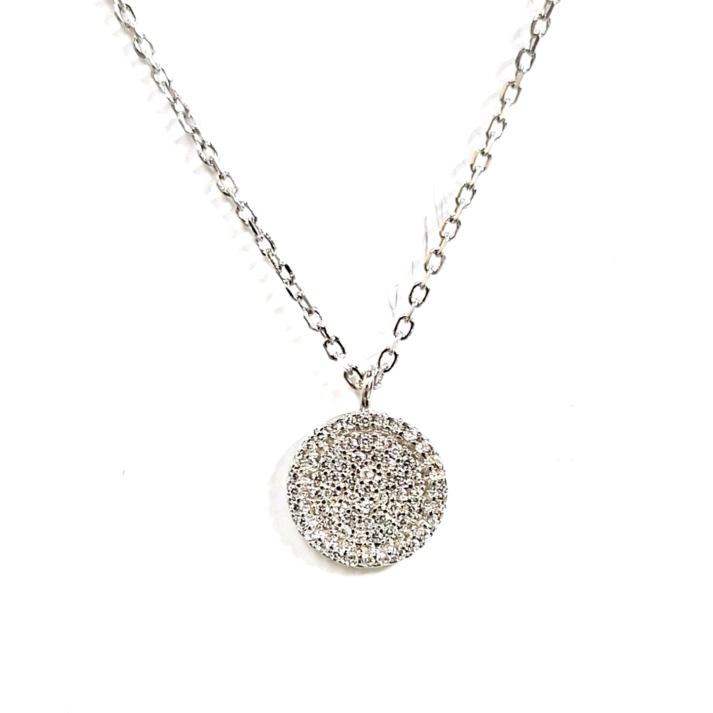 10mm Micropave Disc Necklace - HK Jewels