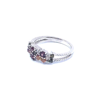 Sterling Silver Multicolor Ring - HK Jewels