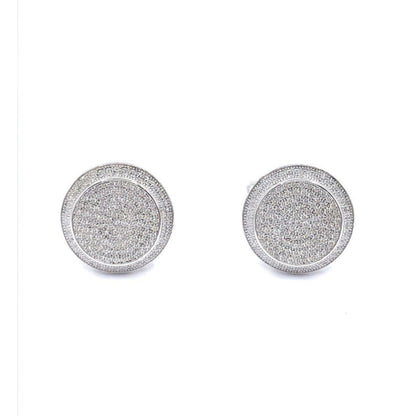 Sterling Silver Round Thick Border Cufflinks - HK Jewels