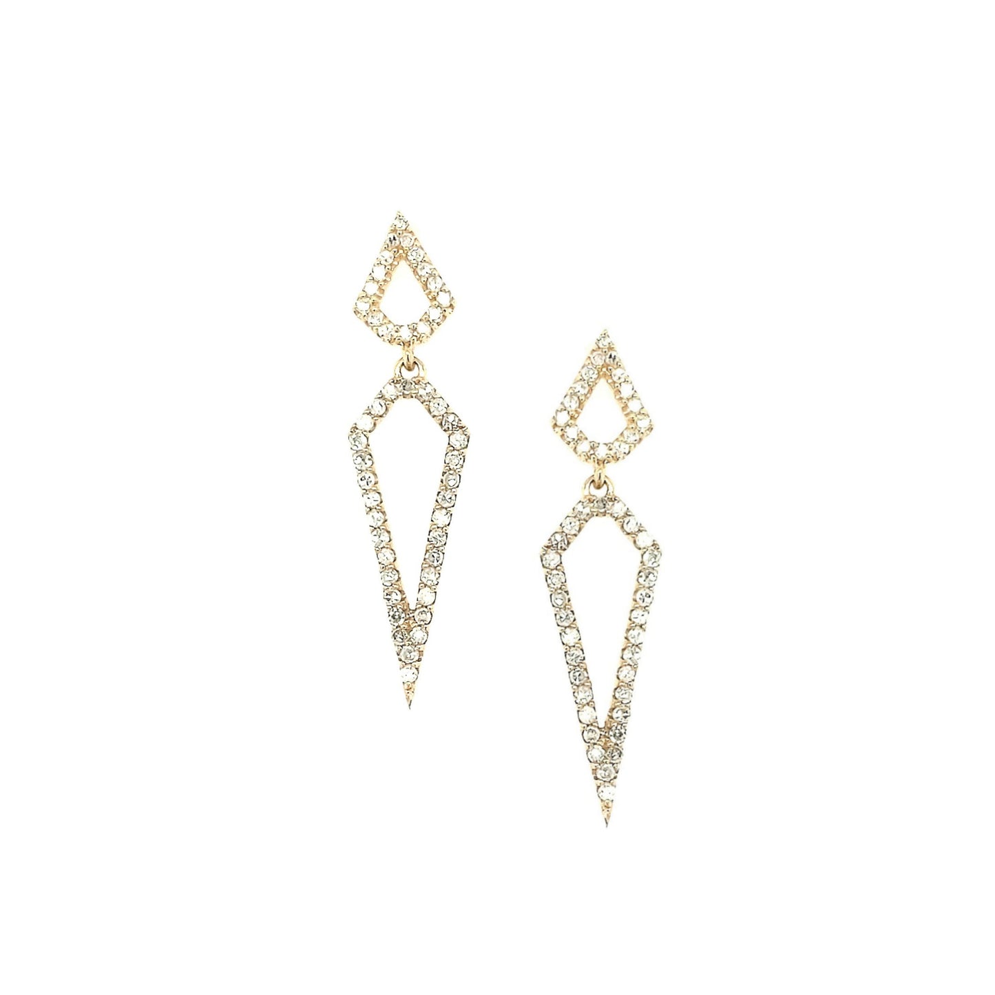 10k Yellow Gold Kite Shaped Diamond Earring - HK Jewels