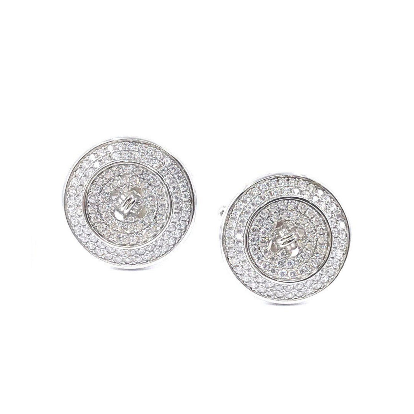 Sterling Silver Button Cufflinks - HK Jewels