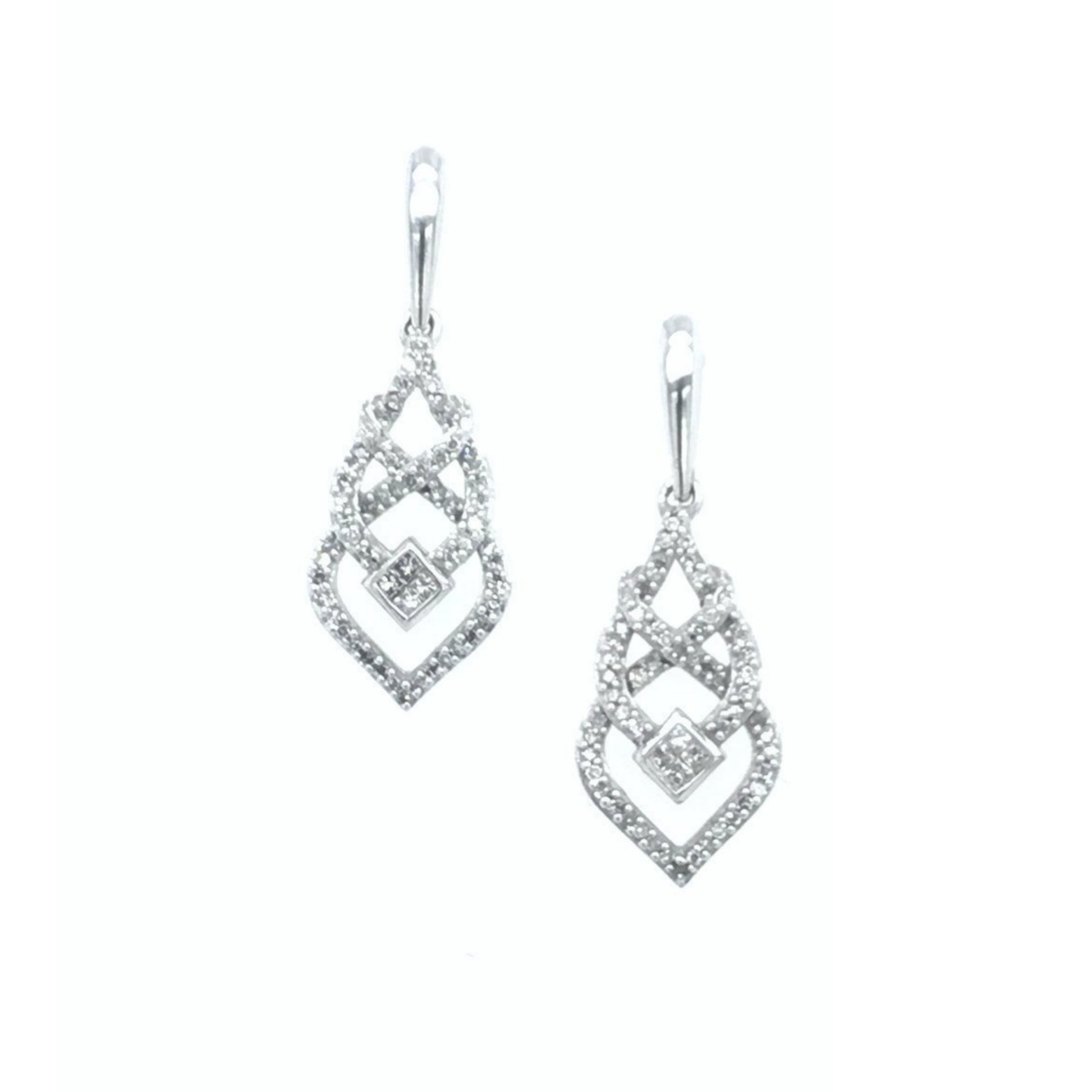 10k Small Braided Diamond Earring - HK Jewels