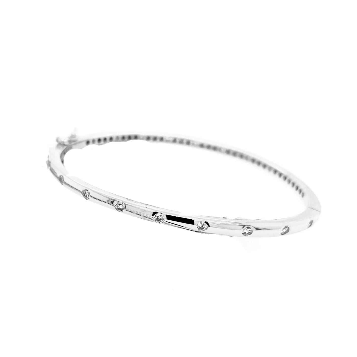 Sterling Silver CZ Bangle Bracelet - HK Jewels