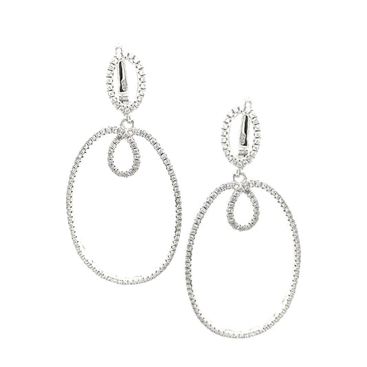 Sterling Silver Oval Earring - HK Jewels