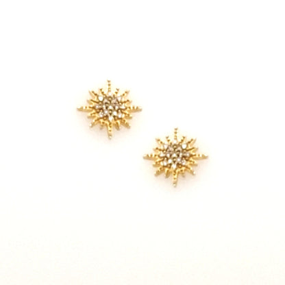 14K Gold And Diamond Stud Earring - HK Jewels