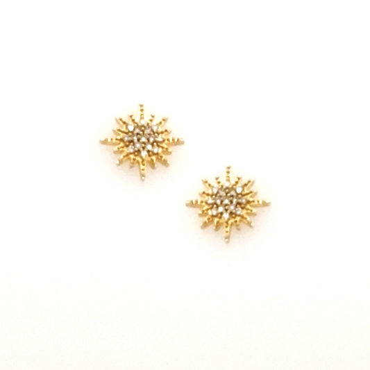 14K Gold And Diamond Stud Earring - HK Jewels