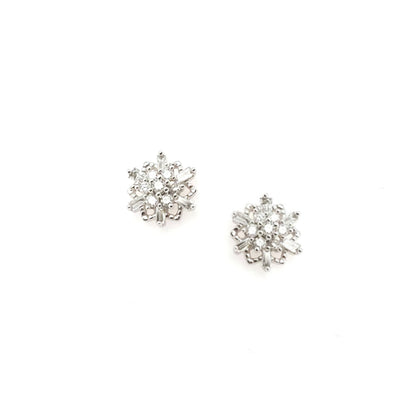 14K Gold And Diamond Star Stud Earrings - HK Jewels