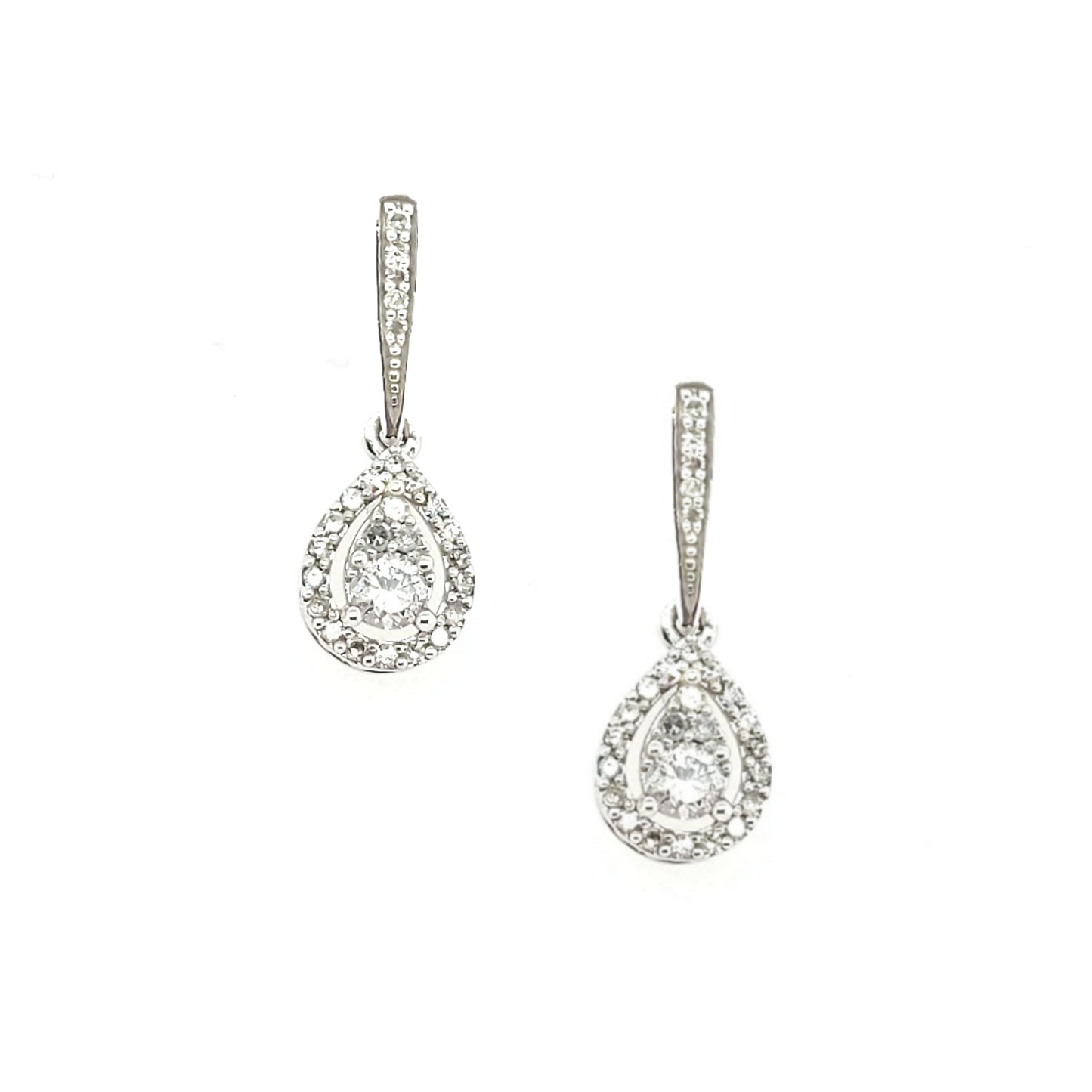 10K Gold And Diamond Teardrop Earring - HK Jewels