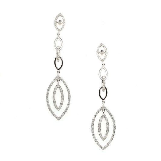 18K Gold And Diamond Teardrop  Earring - HK Jewels